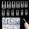 504pcs Soft Gel Acrylic Nail Tips, Full Cover Clear Nail Tips Kit for Nails Extensions, Half Matte Fake Press on Nails for French Manicure DIY Salon 12 Sizes