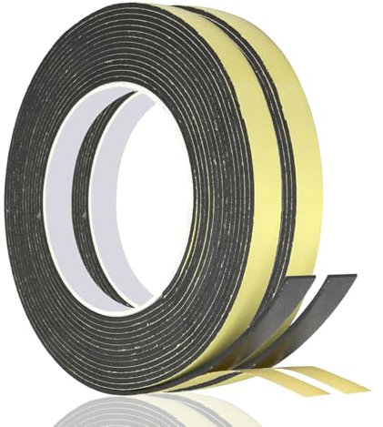 2 Pezzi Guarnizioni Adesive 10m x 15mm x 2mm, Nastro Schiuma adesiva, Guarnizione Isolante per Porte e Finestre, Striscia Antipioggia, Antirumore per Cucina e Climatizzazione, spugna adesiva paracolpi