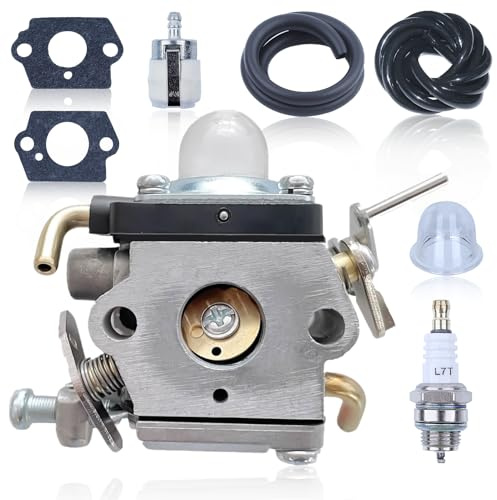 Haishine 122C Carburateur Kit pour pour Husqvarna 122LD, 122C, 122LDX et 122LK Coupe-Bordures, Carburateur avce Bougie d'allumage, Tuyau de Carburant, Filtre à Carburant, Remplacement 581734301