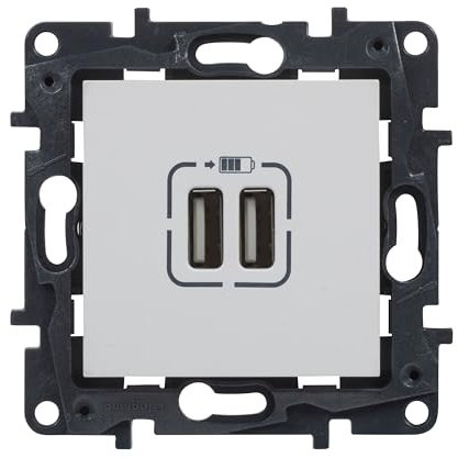 Legrand 398262 - Chargeur double USB type A composable pour installation encastrée - Gamme Niloé Step - Blanc