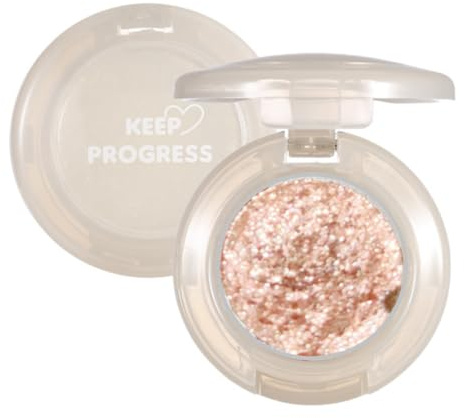 KARLOR Lidschatten Glitzer Augenlid Highlighter Perlglanz Glitzen Golden Makeup einzelne Lidschatten schimmernd Highlighter Glitzer Gesicht glänzend Glow Eyeshadow Glitter (06#Champagner)
