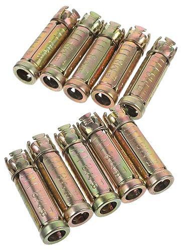 VILLCASE 10 Pièces Chevilles à Expansion Acier pour Béton à Insertion pour Maçonnerie Kit de Fixation Robuste