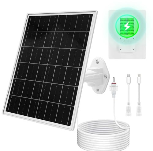 Orayafid Solarpanel für Trail-Kamera, Wildkamera, Sicherheitskameras, eingebauter wiederaufladbarer 20.000 mAh Akku, DC 3.5x1.35mm mit mehreren Schnittstellen, vielseitig verwendbar, DC 5V Ausgang