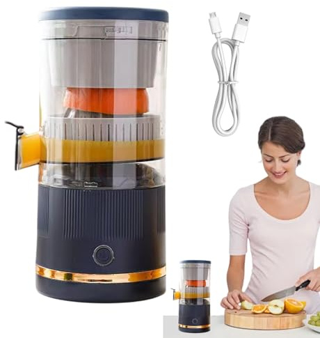 Electric Citrus Juicer | Portable Fruit Press 7.4V Rechargeable Orange Juice Extractor With Container | Compact Lemon Grapefruit Blender For Kitchen, Travel And Woods