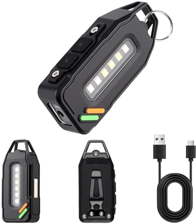 Mini Rechargeable Keychain Torch 700 Lumens EDC Small Keyring Clip-On Torch