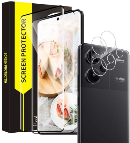 Bodyguard 2 pièces Verre Trempé pour Xiaomi Redmi Note 13 Pro Plus 5G, | 2 Film Caméra Verre, Dureté 9H Vitre Protection, 3D plein écran, Tactile sensible, HD Redmi Note 13 Pro Plus Protection écran