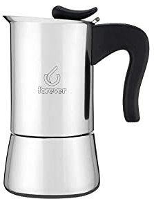 Caffettiera Moka Induzione 4 Tazze, Miss Splendy, Caffettiera Moka per Casa, Caffettiera Portatile per Viaggio, Tazze di Caffè, inclusa Guarnizione in Silicone