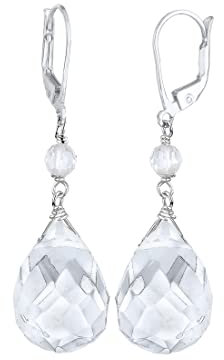 Elli Ohrringe Damen Tropfen Elegant Festlich mit Bergkristall Weiß in 925 Sterling Silber