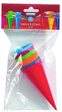 Toppoint 18 (3X 6Stk) Deko Schultüte Dekotüten 12cm lang