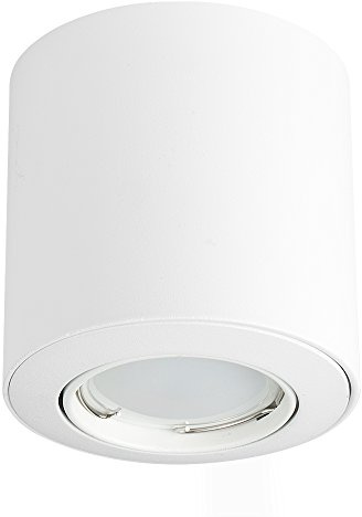 MiniSun | GU10 Gloss White Tiltable Surface Mounted Ceiling Spotlight Downlights | Ceiling Spots, Home Décor Essential | Pack of 4 | Includes Bulb [6500K Colour Temperature] | Mains Wired
