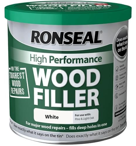 Ronseal RSLHPWFW37K High Performance Wood Filler, White, 3.7 kg