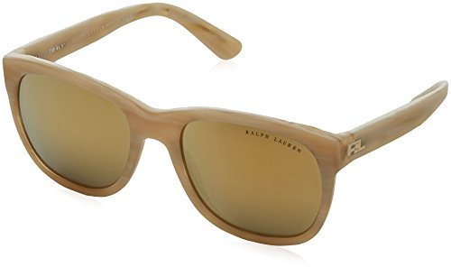 Ralph Lauren Damen 0Rl8141 56467P 56 Sonnenbrille, Beige (Cream Horn/Brown Mirror Gold)