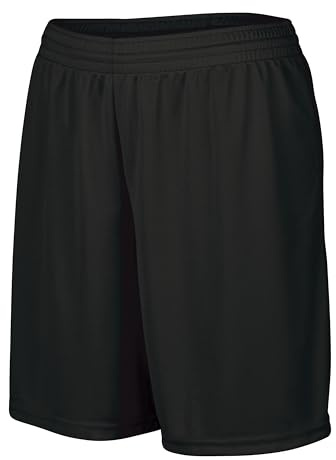 Augusta Sportswear Ladies' Octane Workout Shorts - 7 Inch Inseam Gym Athletic Attire for Women, Black, Medium