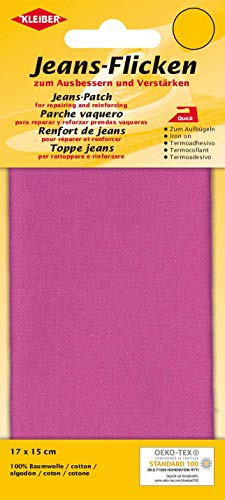Kleiber 34218 Jeans-Bügelflicken, pink, ca. 17 cm x 15 cm