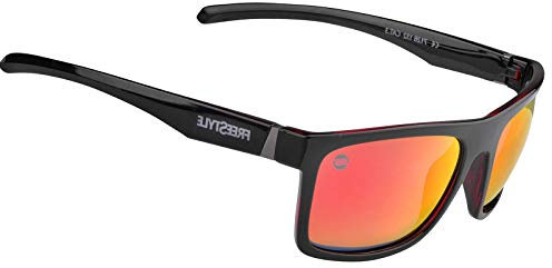 Spro Freestyle Sonnenbrille zum Raubfischangeln Sunglass Shades, Farbe:Onyx - Rahmen außen schwarz & innen dunkelrot
