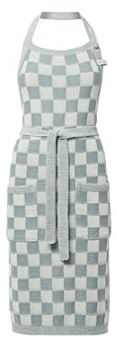 KNIT FACTORY - Küchenschürze Block - Ecru/Stone Green - One Size
