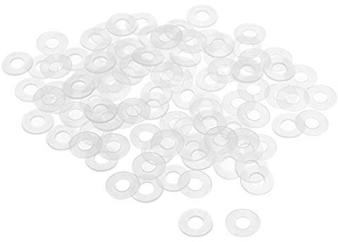 sourcing map 300Stk Flache Unterlegscheibe Nylon M6 Dichtung 13mm AD 6mm ID 1mm Dicke Klar für Wasserhahn Rohr Wasserschlauch Isolierung Schrauben