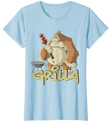 Grill T-Shirt BBQ und Smoker Grillen Gorilla Spruch T-Shirt