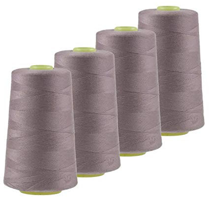 4 x 4572m Qualitäts Overlock-Garn Overlock-Nähgarn Oeko-Tex Farben 661 bis 700, Farbe:A684 pastellviolett
