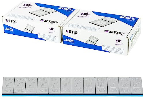 Stix Klebegewichte Edgy Slim Auswuchtgewichte 1200 Stück 5g 100 Streifen à 60g pulverbeschichtet verzinkt 3,5mm mit Schutzstreifen für Alufelgen 6KG