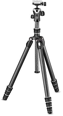 Gitzo Traveler Series 1 Carbon Fiber Tripod Kit with Center Ball Head compatible with Sony a7, a9 Mirrorless Camera, Silver & Black (GK1545TA)