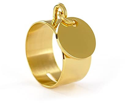 Bague femme médaille charm's - Emotional - Médaille Ronde 12mm Doré en acier personnalisée pour tous types d'événements (64)