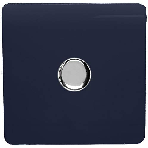 Trendi Artistic Modern Glossy Tactile 1 Gang 2 Way 120w LED Dimmer switch Navy