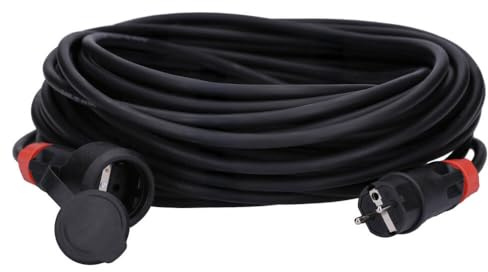 Voxura Schuko Gummi-Verlängerungskabel Schuko-Stecker-Kupplung Adapter Außenbereich Stromkabel Garten Baustelle Industrie Märkte 3-polig 230V H07RN-F 3x1,5 16/3 16A IP54 30m