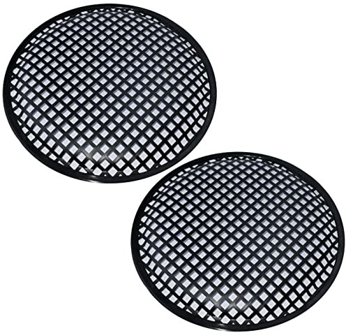 AERZETIX - C53602 - Lot de 2 grilles Mailles Filets de Protection pour Haut-Parleur/boîtier Caisson/subwoofer - diamètre 260 mm 10- Couleur Noir - pour Voiture Auto