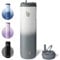 BOTTLE BOTTLE Bouteille d'eau isotherme de 710 ml avec couvercle à paille et poignée, en acier inoxydable à double paroi sous vide, anti-fuite, sans BPA, pour sport, voyage, salle de sport, blanc gris