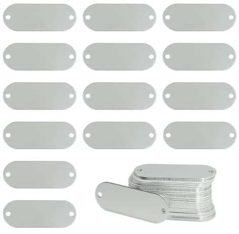 Gravur-Rohlinge aus eloxiertem Aluminium, mit 2 Löchern, 25 Stück (Silber)