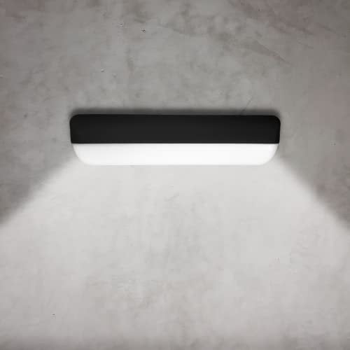 MAKA Applique da Esterno Interno Led da Parete 12W Lampade da Muro Plafoniera Moderna Luci Down 1200 Lumen Ip65 Impermeabile Fascio Luce 180° Durata Illuminazione 20 mila ore (Nero, Luce Fredda 6500k)