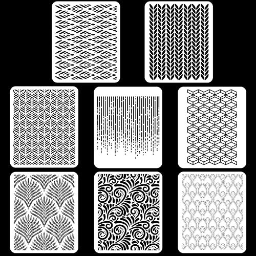 8Pcs Cake Embossing Stencils - Decorating Stencils for Buttercream Flowers & Lace Designs - 8 Patterns