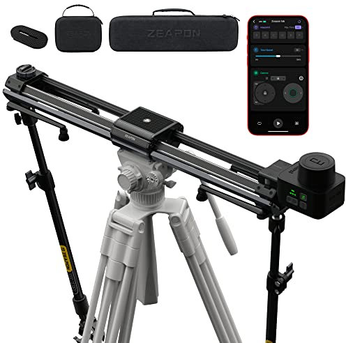 Zeapon Micro 3 E1000 Doppelter motorisierter Kamera-Schieberegler, 42''/107cm Verfahrweg, DSLR-Schieberegler mit Tragetasche, Motor-Schnellschaltung, 10-26Lbs Nutzlast