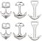 SUNNYCLUE 1 Box 6Pcs 3 Styles 304 Stainless Steel Anchor Hook Clasp Bracelet Clasp Ocean Hawaii Summer Link Leather Cord Ends Connector for Jewellery Making Adult DIY Necklace Bracelets Crafts