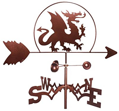 misppro Wetterfahne, Eiserner Drache, Retro, Gartenstecker, 78,7 cm hoch