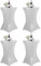 4er-Set Stretch Stehtisch Husse für Bistrotisch Ø 80-85 cm Verstärkung im Fußbereich Spandex Stretch Cocktail Tischdecke, Stretch-Husse Hussen für Hochzeit Events Stehtische(Silber 80x110cm)