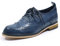 Mona flying Damen Handgefertigt Leder Lace Up Oxfords Wingtip Perforierte Brogues Büro Schuhe,Blau,39 EU