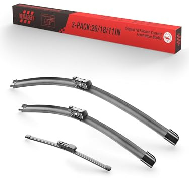 Silikon-Scheibenwischerblätter-Ersatz, 66 cm + 45,7 cm + 27,9 cm, Front- und Heckwischer-Set, 3 Stück, Top-Lock