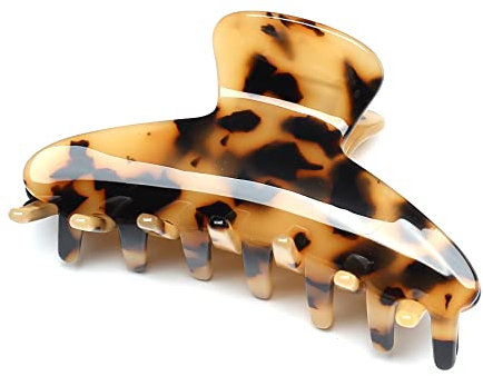 QinGoo Schildkröte Mittelgroß Acetat Haarklammer Klauen Haarspange Haarschmuck Elegant Haar-Accessoire für Medium Dick Mittel Haar 1 stück(8.5 * 4.5cm, Tortoise)
