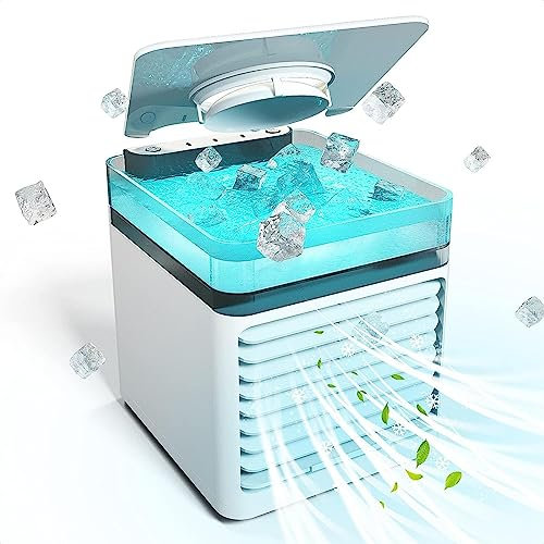 Climatisation Voiture - Refroidit, Humidifie Cool Air - 3 Vitesses RéGlables Miniclimatiseur Mobile, pour La Maison, Le Bureau, La Chambre, La Cuisine, Le Yoga