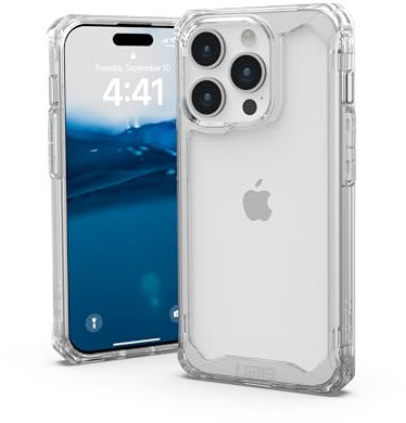URBAN ARMOR GEAR UAG Case Compatible with iPhone 15 Pro Case 6.1 Plyo Ice Rugged Anti-Yellowing Transparent Clear Military Grade Dropproof Protective Cover