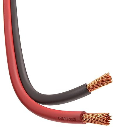 Amarcords - Cavo elettrico piatto bipolare sezione 2x1mm colore ROSSO-NERA. Piattina Rosso Nera, 5 metri