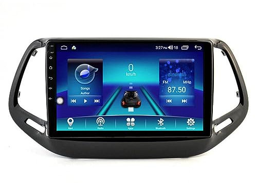 Per Jeep Compass 2017 2018 Android 12 Carplay Car Stereo GPS Navi Sat Radio 9 pollice Multimedia BT WiFi 32 GB Controllo del Volante