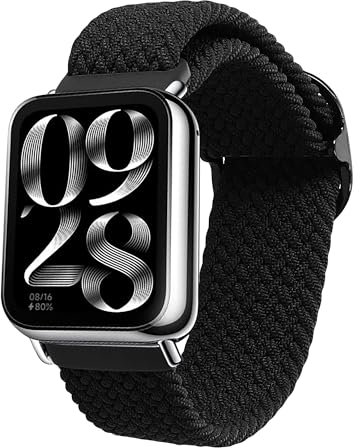 kwmobile Armband kompatibel mit Xiaomi Mi Band 8 Pro - Nylon Fitnesstracker Sportarmband Band in Schwarz - Innenmaße von 15-18,5 cm