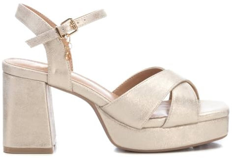 XTI - Sandalia Mujer Oro - Calzado Cómodo y Versátil - Moda casual - Modelo 14235606 (Talla 40)