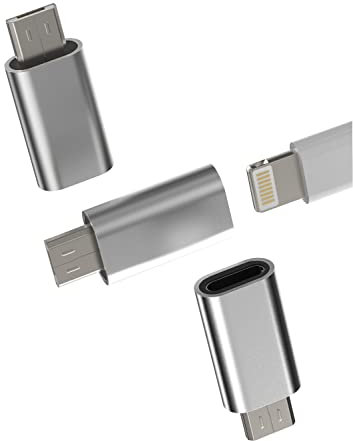 Lightning Female to Micro USB Male Charging Adapter(3pack) Charger Converter Compatible with Samsung Galaxy S7 Active S6 Edge Nexus note 5 4 Android Power Charge Cord Port Cable