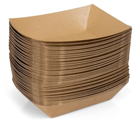 ANTETOK bateau en papier jetable naturel pour bateau en papier, idéal pour l'affichage de la nourriture assiette pratique Bento Box à emporter plateau partie dîner de famille (19,4cm 100pcs)