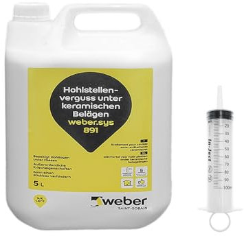 Weber.sys 891 Hohlraumverguss Rissverguss Hohlstellenverguss Schlämme + Zubehör (Weber.sys 891 5L + Spritze)