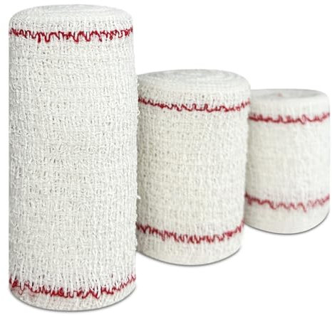 Vendas Elásticas de Crepe Sin Látex | Todas las Medidas | Venda de Crepe Transpirable, Flexible y Elástica para Primeros Auxilios (1 Rollo, 5 cm x 4 m)